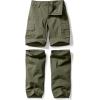 imageCQR Kids Youth Hiking Cargo Pants UPF 50 Quick Dry Convertible Zip Off Pants Outdoor Camping PantsConvertible Army Green