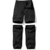 imageCQR Kids Youth Hiking Cargo Pants UPF 50 Quick Dry Convertible Zip Off Pants Outdoor Camping PantsConvertible Black