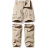 imageCQR Kids Youth Hiking Cargo Pants UPF 50 Quick Dry Convertible Zip Off Pants Outdoor Camping PantsConvertible Khaki