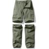 imageCQR Kids Youth Hiking Cargo Pants UPF 50 Quick Dry Convertible Zip Off Pants Outdoor Camping PantsConvertible Olive