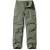 imageCQR Kids Youth Hiking Cargo Pants UPF 50 Quick Dry Convertible Zip Off Pants Outdoor Camping PantsConvertible Olive