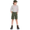 imageCQR Kids Youth Hiking Cargo Pants UPF 50 Quick Dry Convertible Zip Off Pants Outdoor Camping PantsShenah Trek Army Green