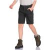 imageCQR Kids Youth Hiking Cargo Pants UPF 50 Quick Dry Convertible Zip Off Pants Outdoor Camping PantsShenah Trek Black