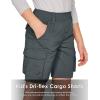 imageCQR Kids Youth Pull on Cargo Shorts Outdoor Camping Hiking Shorts Lightweight Elastic Waist Athletic Short with PocketsDriflex Charcoal