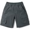 imageCQR Kids Youth Pull on Cargo Shorts Outdoor Camping Hiking Shorts Lightweight Elastic Waist Athletic Short with PocketsDriflex Charcoal