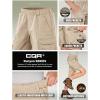 imageCQR Kids Youth Pull on Cargo Shorts Outdoor Camping Hiking Shorts Lightweight Elastic Waist Athletic Short with PocketsDriflex Khaki
