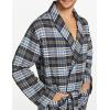 imageCQR Mens 100 Cotton Flannel Robe Lightweight Soft Plaid Lounge ampamp Night Sleepwear RobesFlannel Robe Navy Yellow Plaid