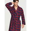 imageCQR Mens 100 Cotton Flannel Robe Lightweight Soft Plaid Lounge ampamp Night Sleepwear RobesFlannel Robe Red Tartan Plaid