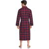 imageCQR Mens 100 Cotton Flannel Robe Lightweight Soft Plaid Lounge ampamp Night Sleepwear RobesFlannel Robe Red Tartan Plaid
