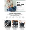 imageCQR Mens 100 Cotton Plaid Flannel Pajama Pants Brushed Soft Lounge ampamp Sleep PJ Bottoms with PocketsFlannel Pajama Black Blue