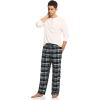 imageCQR Mens 100 Cotton Plaid Flannel Pajama Pants Brushed Soft Lounge ampamp Sleep PJ Bottoms with PocketsFlannel Pajama Black Blue