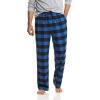 imageCQR Mens 100 Cotton Plaid Flannel Pajama Pants Brushed Soft Lounge ampamp Sleep PJ Bottoms with PocketsFlannel Pajama Classic Blue