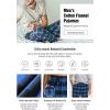 imageCQR Mens 100 Cotton Plaid Flannel Pajama Pants Brushed Soft Lounge ampamp Sleep PJ Bottoms with PocketsFlannel Pajama Classic Blue