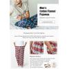 imageCQR Mens 100 Cotton Plaid Flannel Pajama Pants Brushed Soft Lounge ampamp Sleep PJ Bottoms with PocketsFlannel Pajama Classic Red