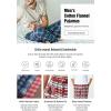 imageCQR Mens 100 Cotton Plaid Flannel Pajama Pants Brushed Soft Lounge ampamp Sleep PJ Bottoms with PocketsFlannel Pajama Navy  Blue