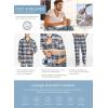 imageCQR Mens 100 Cotton Plaid Flannel Pajama Set Brushed Soft Lounge ampamp Sleep PJ Top ampamp Bottom with PocketsTop  Bottom Set Black Multicolor