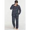 imageCQR Mens 100 Cotton Plaid Flannel Pajama Set Brushed Soft Lounge ampamp Sleep PJ Top ampamp Bottom with PocketsTop  Bottom Set Black Multicolor