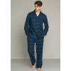 imageCQR Mens 100 Cotton Plaid Flannel Pajama Set Brushed Soft Lounge ampamp Sleep PJ Top ampamp Bottom with PocketsTop  Bottom Set Black Watch Plaid