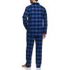 imageCQR Mens 100 Cotton Plaid Flannel Pajama Set Brushed Soft Lounge ampamp Sleep PJ Top ampamp Bottom with PocketsTop  Bottom Set Classic Blue