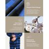imageCQR Mens 100 Cotton Plaid Flannel Pajama Set Brushed Soft Lounge ampamp Sleep PJ Top ampamp Bottom with PocketsTop  Bottom Set Classic Blue