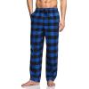 imageCQR Mens 100 Cotton Plaid Flannel Pajama Set Brushed Soft Lounge ampamp Sleep PJ Top ampamp Bottom with PocketsTop  Bottom Set Classic Blue
