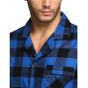 imageCQR Mens 100 Cotton Plaid Flannel Pajama Set Brushed Soft Lounge ampamp Sleep PJ Top ampamp Bottom with PocketsTop  Bottom Set Classic Blue