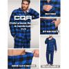 imageCQR Mens 100 Cotton Plaid Flannel Pajama Set Brushed Soft Lounge ampamp Sleep PJ Top ampamp Bottom with PocketsTop  Bottom Set Classic Blue