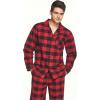 imageCQR Mens 100 Cotton Plaid Flannel Pajama Set Brushed Soft Lounge ampamp Sleep PJ Top ampamp Bottom with PocketsTop  Bottom Set Classic Red