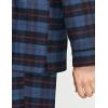 imageCQR Mens 100 Cotton Plaid Flannel Pajama Set Brushed Soft Lounge ampamp Sleep PJ Top ampamp Bottom with PocketsTop  Bottom Set Navy Blue Plaid