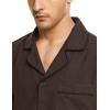 imageCQR Mens 100 Cotton Plaid Flannel Pajama Set Brushed Soft Lounge ampamp Sleep PJ Top ampamp Bottom with PocketsTop  Bottom Set Solid Dark Brown