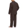 imageCQR Mens 100 Cotton Plaid Flannel Pajama Set Brushed Soft Lounge ampamp Sleep PJ Top ampamp Bottom with PocketsTop  Bottom Set Solid Dark Brown