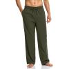 imageCQR Mens 100 Cotton Plaid Flannel Pajama Set Brushed Soft Lounge ampamp Sleep PJ Top ampamp Bottom with PocketsTop  Bottom Set Solid Hunter Green
