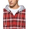 imageCQR Mens 100 Cotton Plaid Flannel Shirt Long Sleeve Shirt Jackets Casual Outdoor Jacket with PocketsLoose Fit Welcome Red
