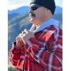 imageCQR Mens 100 Cotton Plaid Flannel Shirt Long Sleeve Shirt Jackets Casual Outdoor Jacket with PocketsLoose Fit Welcome Red