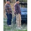 imageCQR Mens 100 Cotton Plaid Flannel Shirt Long Sleeve Shirt Jackets Casual Outdoor Jacket with PocketsRegular Fit Carbon Red