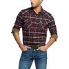 imageCQR Mens 100 Cotton Plaid Flannel Shirt Long Sleeve Shirt Jackets Casual Outdoor Jacket with PocketsRegular Fit Carbon Red