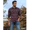 imageCQR Mens 100 Cotton Plaid Flannel Shirt Long Sleeve Shirt Jackets Casual Outdoor Jacket with PocketsRegular Fit Carbon Red