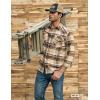 imageCQR Mens 100 Cotton Plaid Flannel Shirt Long Sleeve Shirt Jackets Casual Outdoor Jacket with PocketsRegular Fit Cigar Brown