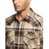 imageCQR Mens 100 Cotton Plaid Flannel Shirt Long Sleeve Shirt Jackets Casual Outdoor Jacket with PocketsRegular Fit Cigar Brown