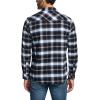 imageCQR Mens 100 Cotton Plaid Flannel Shirt Long Sleeve Shirt Jackets Casual Outdoor Jacket with PocketsRegular Fit Ebony Black