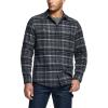 imageCQR Mens 100 Cotton Plaid Flannel Shirt Long Sleeve Shirt Jackets Casual Outdoor Jacket with PocketsRegular Fit Flannel Deep Fog