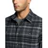 imageCQR Mens 100 Cotton Plaid Flannel Shirt Long Sleeve Shirt Jackets Casual Outdoor Jacket with PocketsRegular Fit Flannel Deep Fog