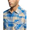 imageCQR Mens 100 Cotton Plaid Flannel Shirt Long Sleeve Shirt Jackets Casual Outdoor Jacket with PocketsRegular Fit Under Bridge