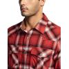 imageCQR Mens 100 Cotton Plaid Flannel Shirt Long Sleeve Shirt Jackets Casual Outdoor Jacket with PocketsRegular Fit Welcome Red