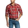 imageCQR Mens 100 Cotton Plaid Flannel Shirt Long Sleeve Shirt Jackets Casual Outdoor Jacket with PocketsRegular Fit Welcome Red