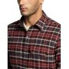 imageCQR Mens 100 Cotton Plaid Flannel Shirt Long Sleeve Shirt Jackets Casual Outdoor Jacket with PocketsSlim Fit Burnt Larch