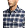 imageCQR Mens 100 Cotton Plaid Flannel Shirt Long Sleeve Shirt Jackets Casual Outdoor Jacket with PocketsSlim Fit Vague Blue
