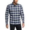 imageCQR Mens 100 Cotton Plaid Flannel Shirt Long Sleeve Shirt Jackets Casual Outdoor Jacket with PocketsSlim Fit Vague Blue