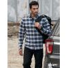 imageCQR Mens 100 Cotton Plaid Flannel Shirt Long Sleeve Shirt Jackets Casual Outdoor Jacket with PocketsSlim Fit Vague Blue