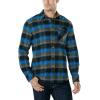 imageCQR Mens All Cotton Flannel Shirt Long Sleeve Casual Button Down Plaid Shirt Brushed Soft Outdoor Tactical Work ShirtsDeep River Plaid